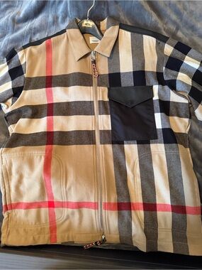 Burberry Wool Plaid Print Jacket